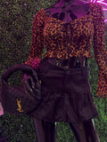 Midnight Flirt Ruffle Mini Skirt