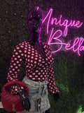 Burgundy Muse Polka Dot Top