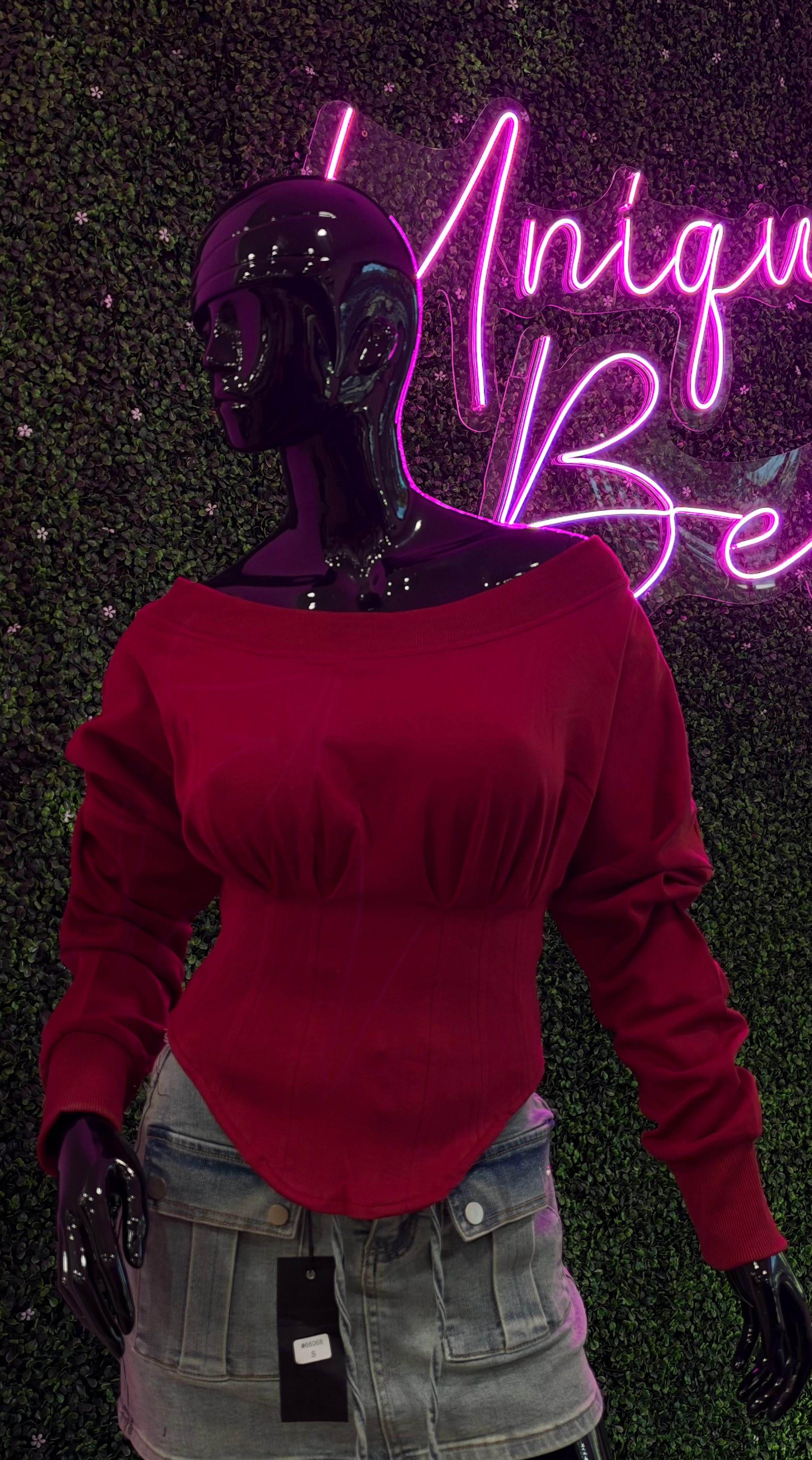 Red Curve Corset Top