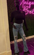 Rebel Flare Distressed Jeans