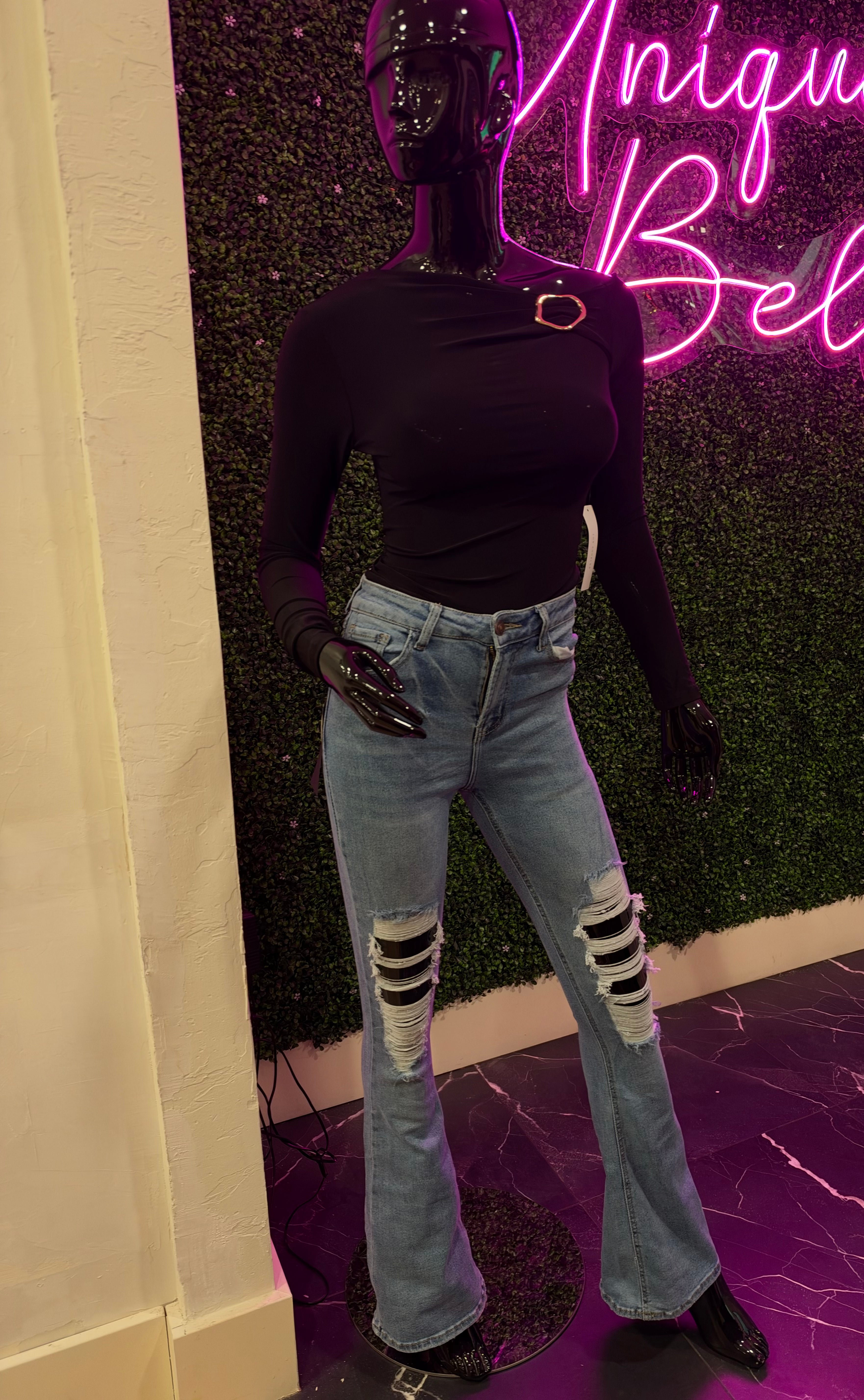 Rebel Flare Distressed Jeans
