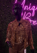 Leopard Love Tie-Neck Blouse